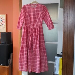 70s Vintage handmade tiered prairie Maxie dress